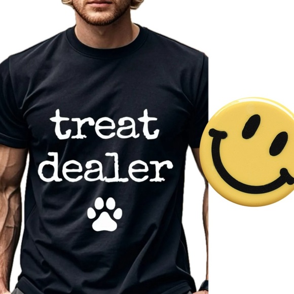 TREAT DEALER Dog Or Cat‎ Lover 100% Cotton Black Funny Tee T-Shirt Men’s Sz XXL - Picture 1 of 9